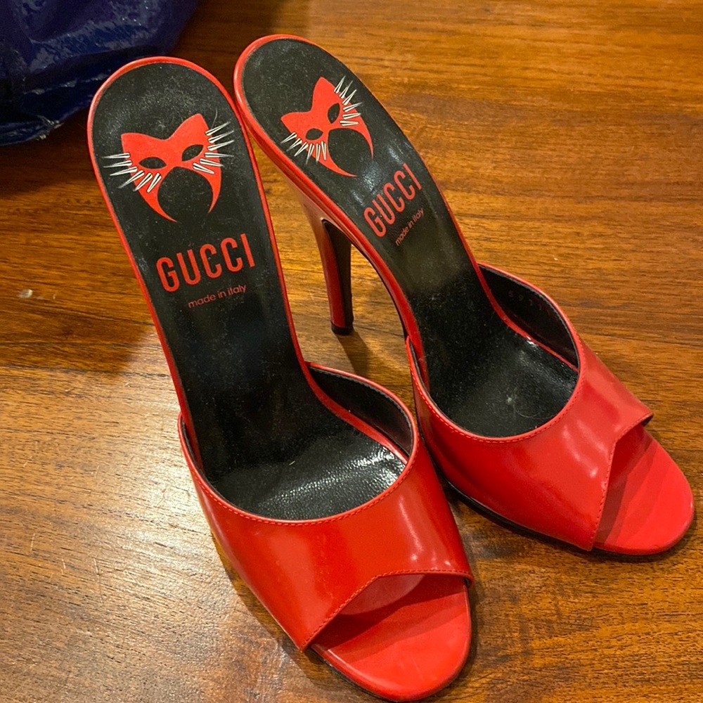 Gucci high heel slides
